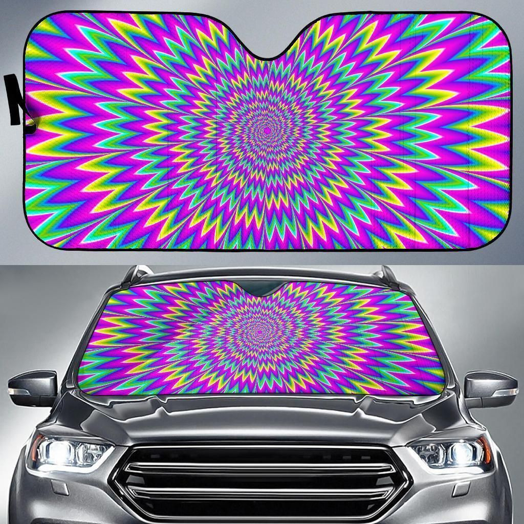 Illusion Raspberry Car Spiky Spiral Moving Optical Illusion Car Auto Sun Shade - Ttrendyzora