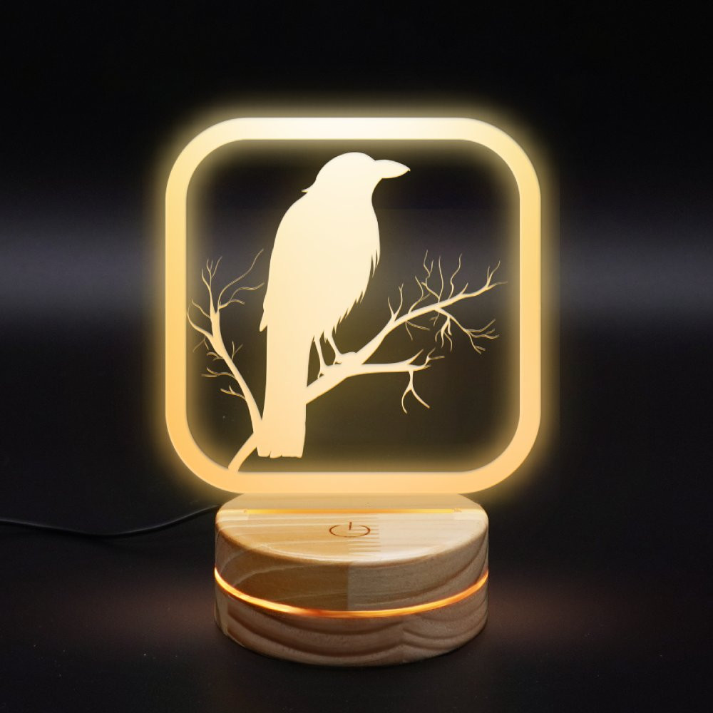 Ravenfield Led Raven 3D Led Lamp - crowlooms