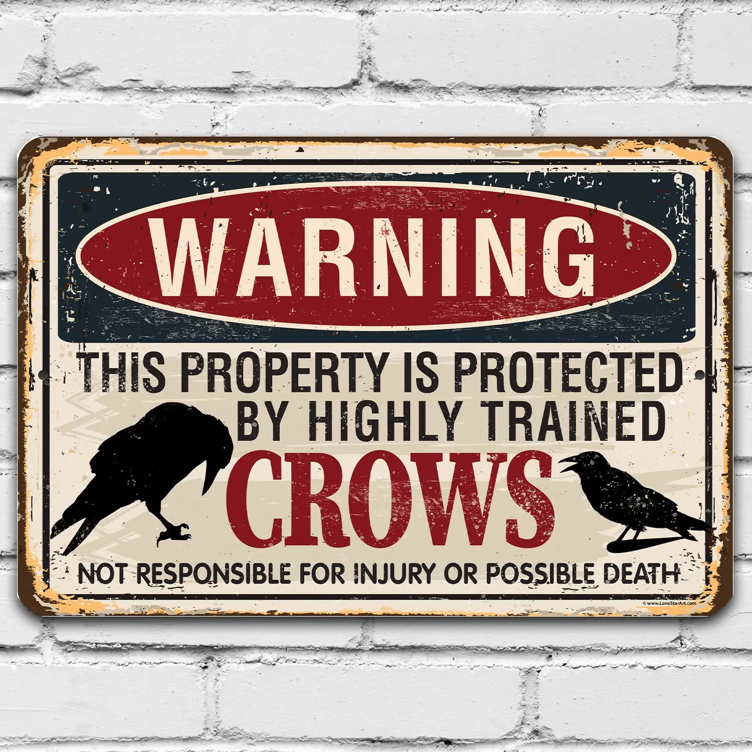 Crow Sign, Metal - crowlooms
