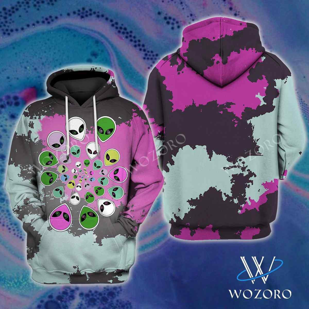 Alien Head Colorful 3D Hoodie - Kaibatime