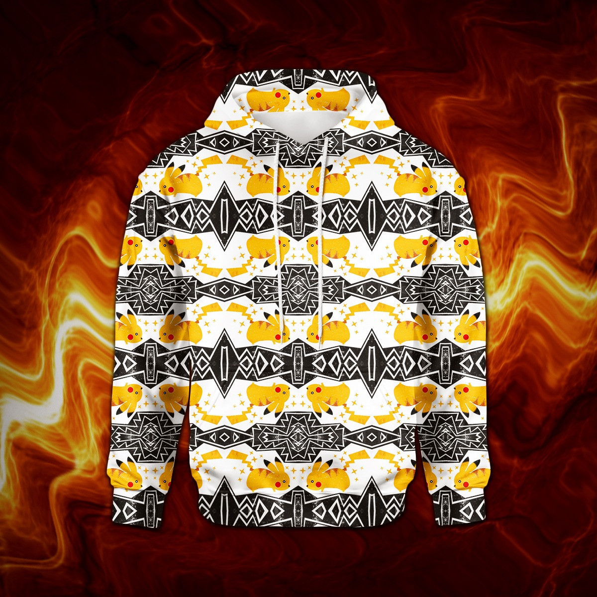 Native Pikachu Pikachu Native American Pattern 3D Printed Hoodie - Kaibatime