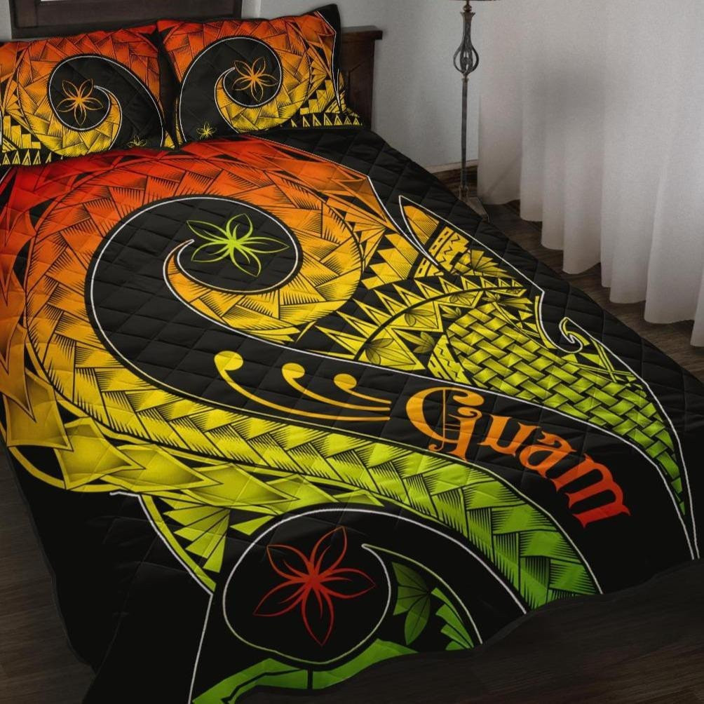 Guam Quilt Bed Set - Guam Polynesian Decorative Patterns - Kaibatime