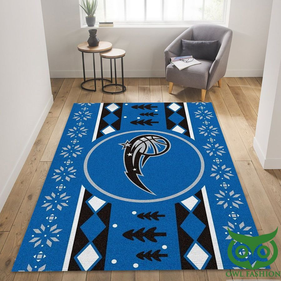 Orlando Magic Rugs Orlando Magic Team Logo with Ugly Pattern Carpet Rug - Kaibatime