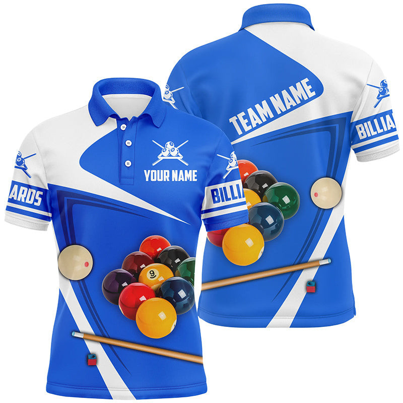 Personalized Billiard Ball Blue Version 3D Polo Shirts For Men Custom ...