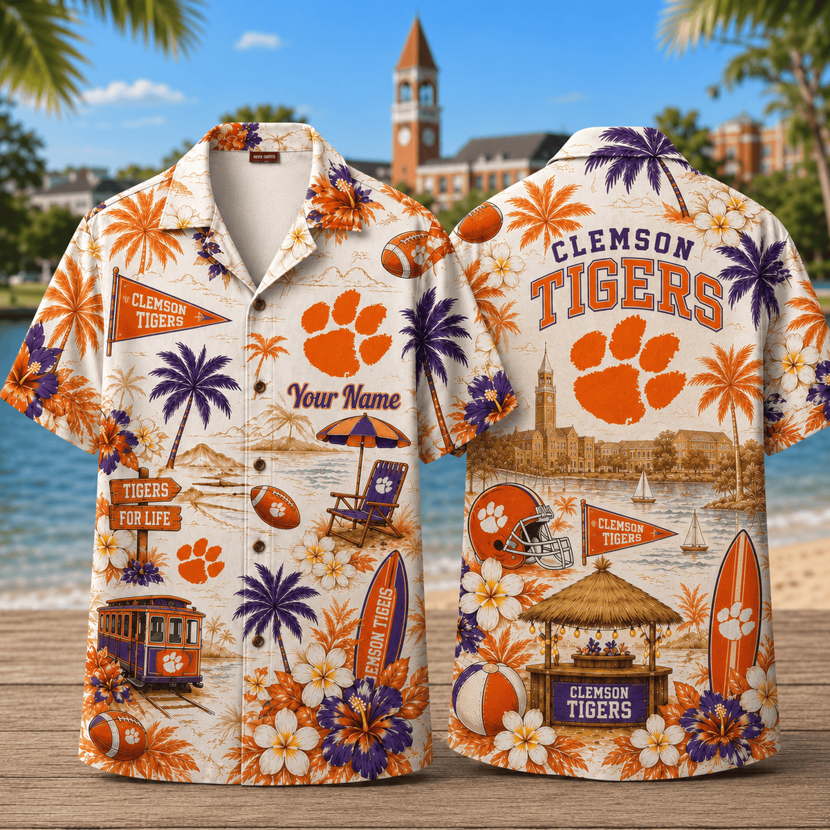 Clemson Tigers TDNCAACY01 NFL Personalized Hawaiian Shirt for Football Lovers