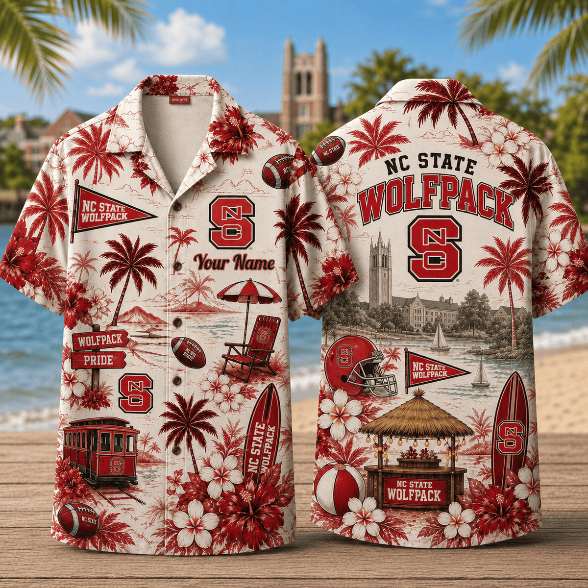 NC State Wolfpack TDNCAACY01 NFL Personalized Hawaiian Shirt for Football Lovers