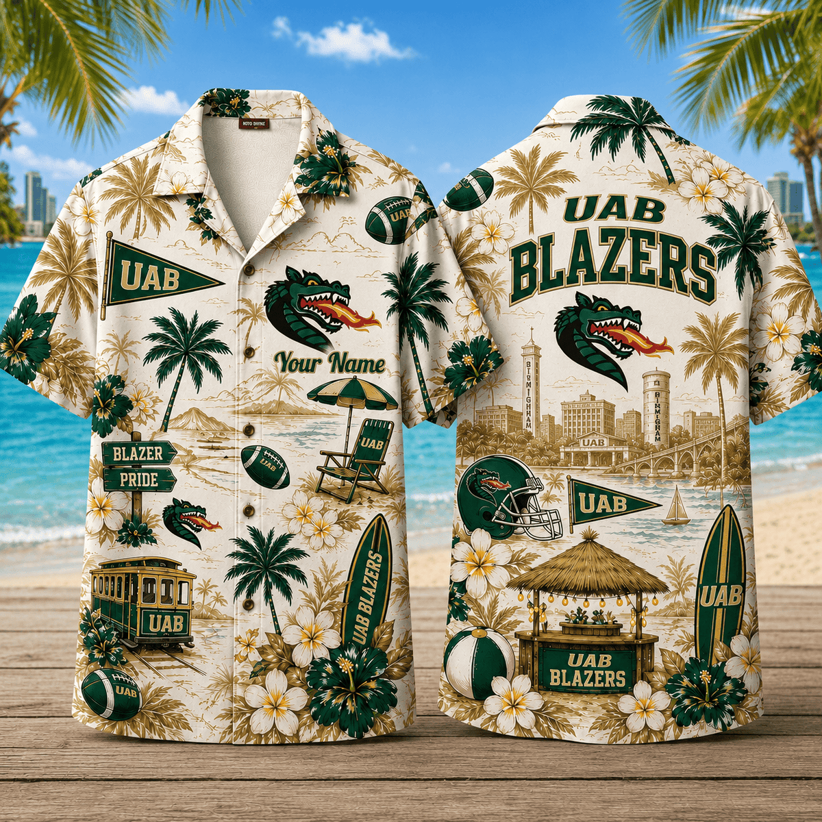 UAB Blazers TDNCAACY01 NFL Personalized Hawaiian Shirt for Football Lovers