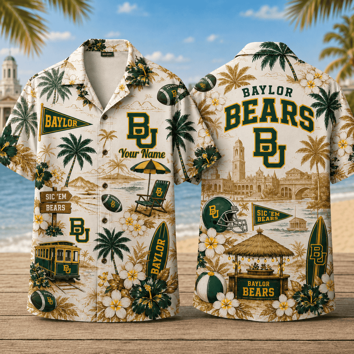 Baylor Bears TDNCAACY01 NFL Personalized Hawaiian Shirt for Football Lovers
