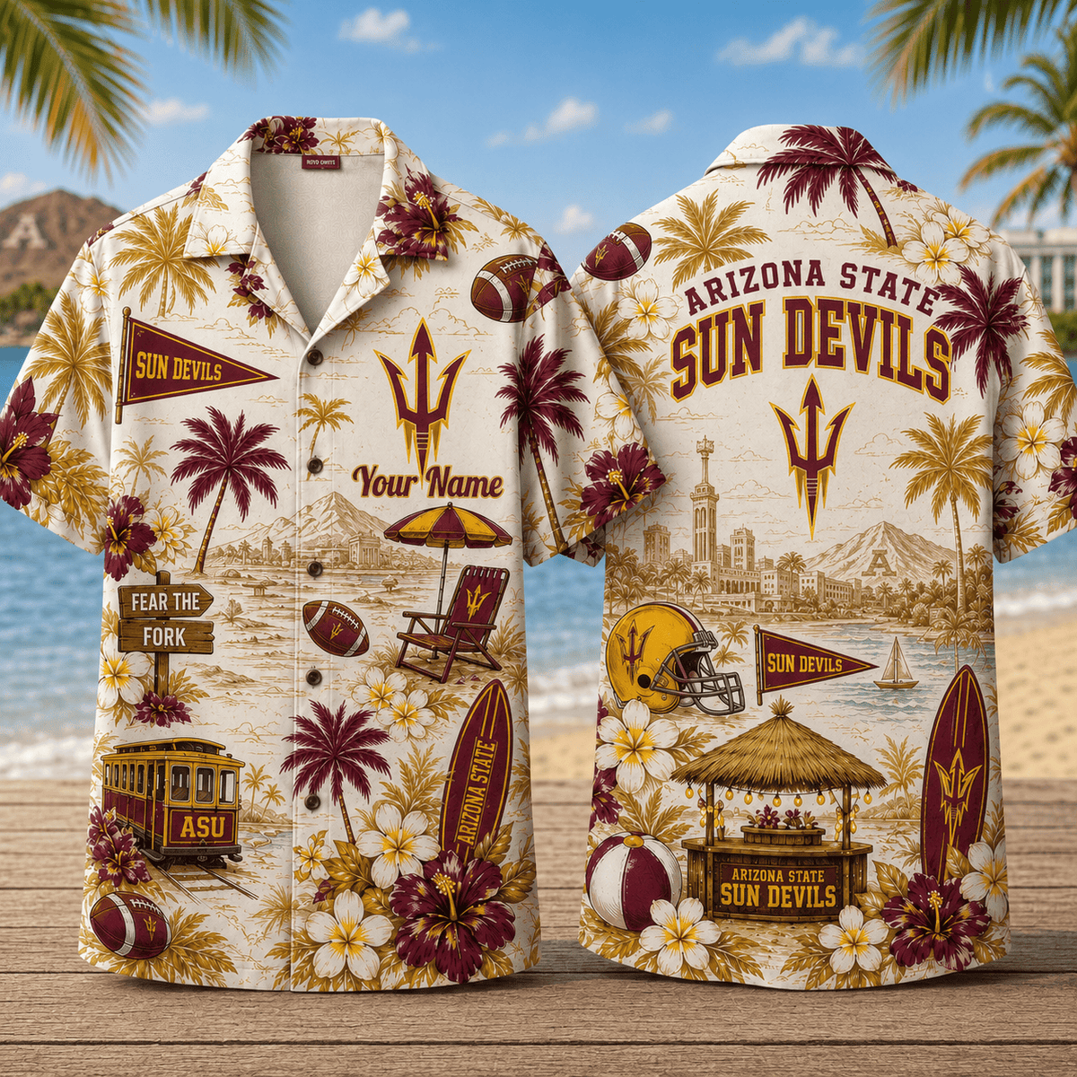 Arizona State Sun Devils TDNCAACY01 NFL Personalized Hawaiian Shirt for Football Lovers