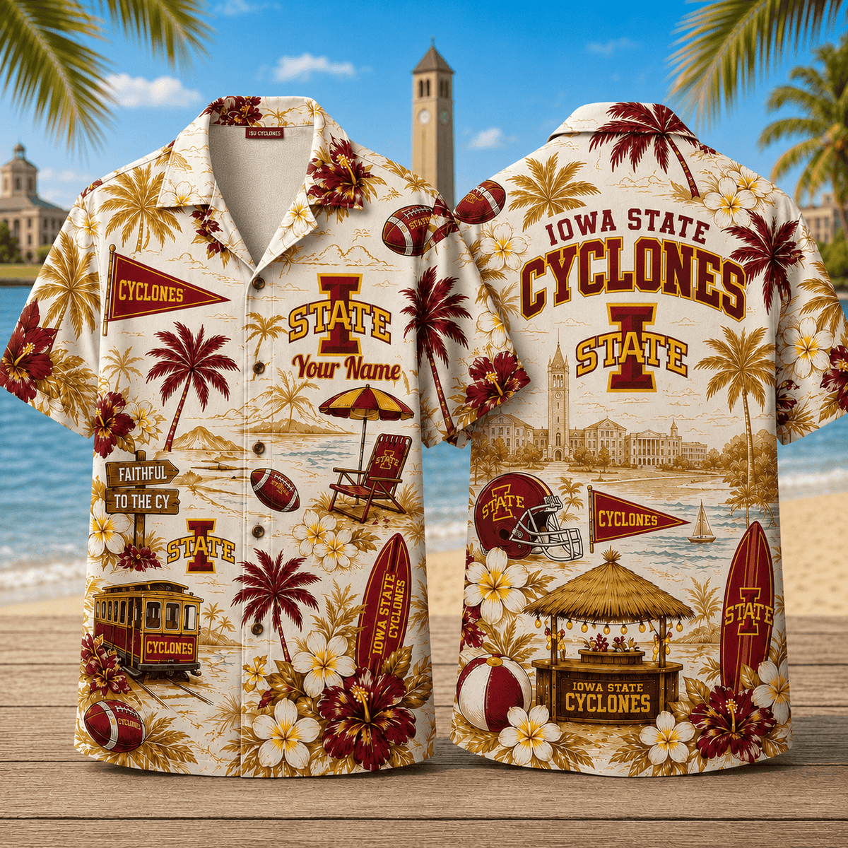 Iowa State Cyclones TDNCAACY01 NFL Personalized Hawaiian Shirt for Football Lovers