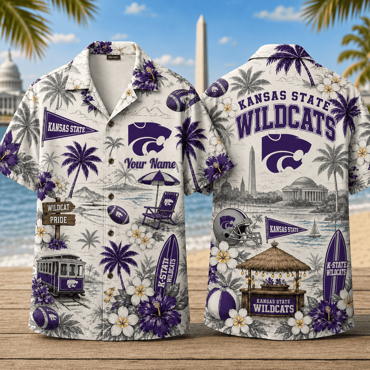 Kansas State Wildcats TDNCAACY01 NFL Personalized Hawaiian Shirt for Football Lovers