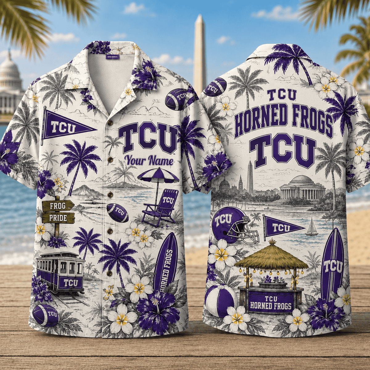 TCU Horned Frogs TDNCAACY01 NFL Personalized Hawaiian Shirt for Football Lovers