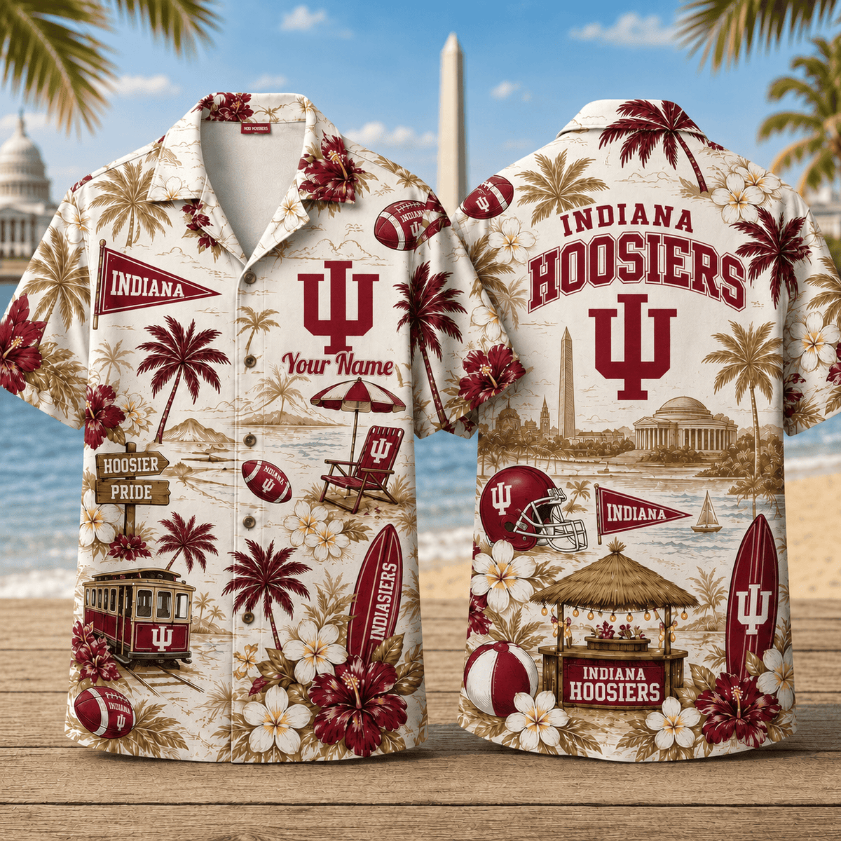 Indiana Hoosiers TDNCAACY01 NFL Personalized Hawaiian Shirt for Football Lovers