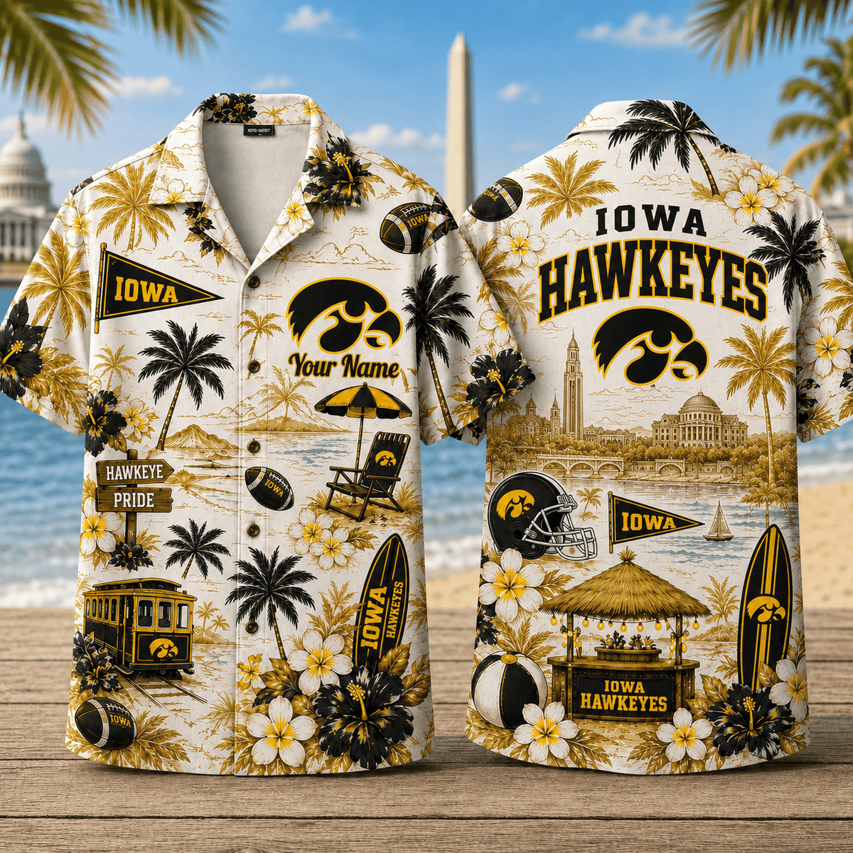 Iowa Hawkeyes TDNCAACY01 NFL Personalized Hawaiian Shirt for Football Lovers