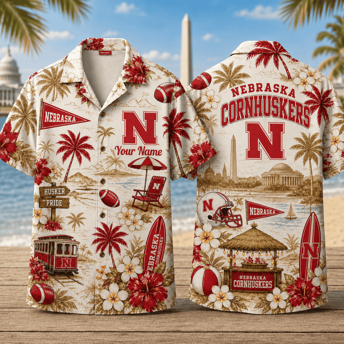 Nebraska Cornhuskers TDNCAACY01 NFL Personalized Hawaiian Shirt for Football Lovers