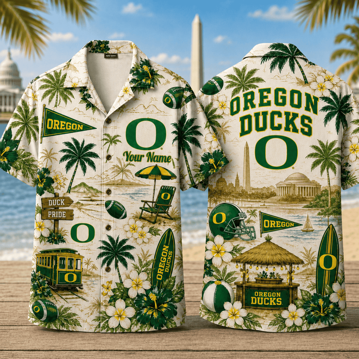 Oregon Ducks TDNCAACY01 NFL Personalized Hawaiian Shirt for Football Lovers