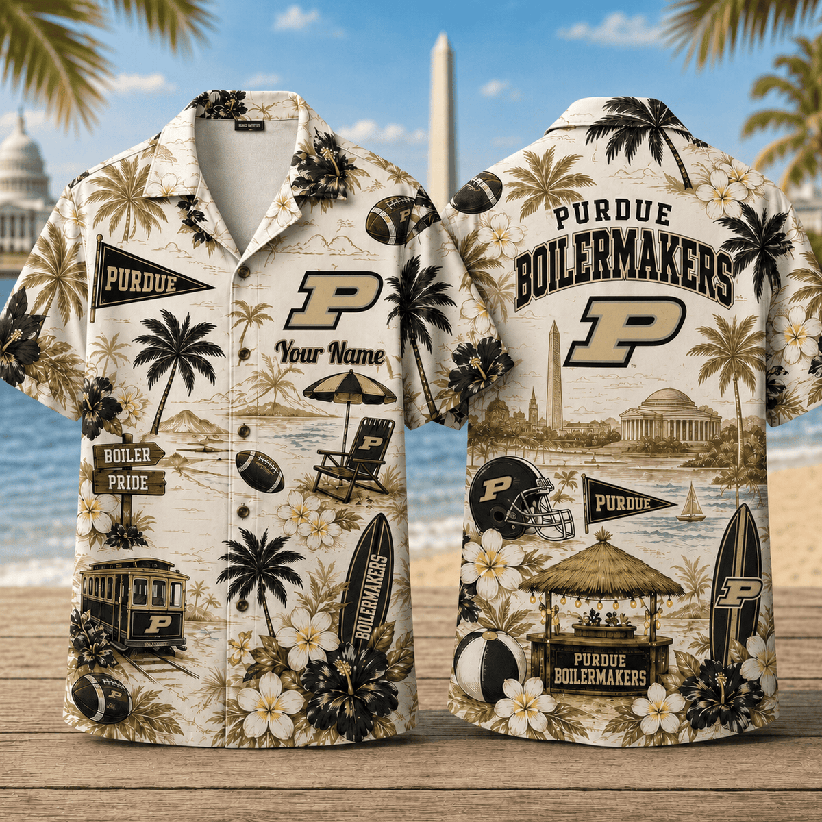 Purdue Boilermakers TDNCAACY01 NFL Personalized Hawaiian Shirt for Football Lovers