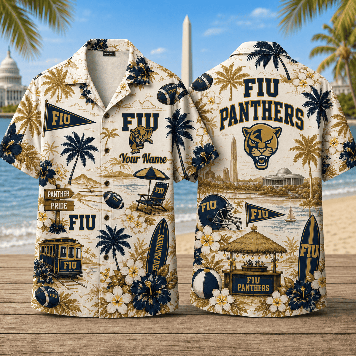 FIU Panthers TDNCAACY01 NFL Personalized Hawaiian Shirt for Football Lovers