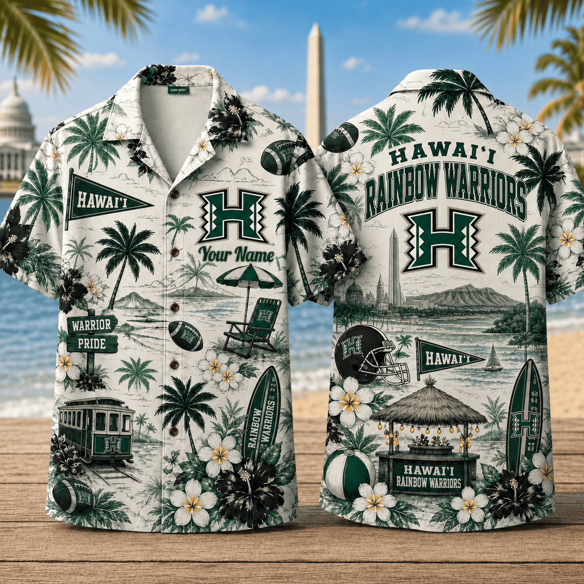 Hawaiʻi Rainbow Warriors TDNCAACY01 NFL Personalized Hawaiian Shirt for Football Lovers
