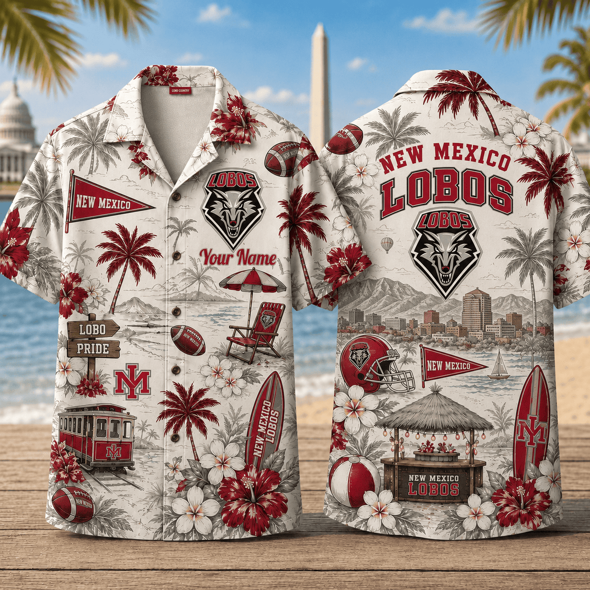 New Mexico Lobos TDNCAACY01 NFL Personalized Hawaiian Shirt for Football Lovers