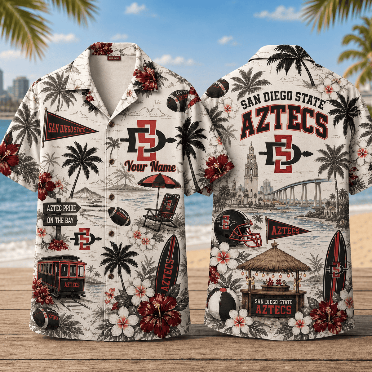 San Diego State Aztecs TDNCAACY01 NFL Personalized Hawaiian Shirt for Football Lovers