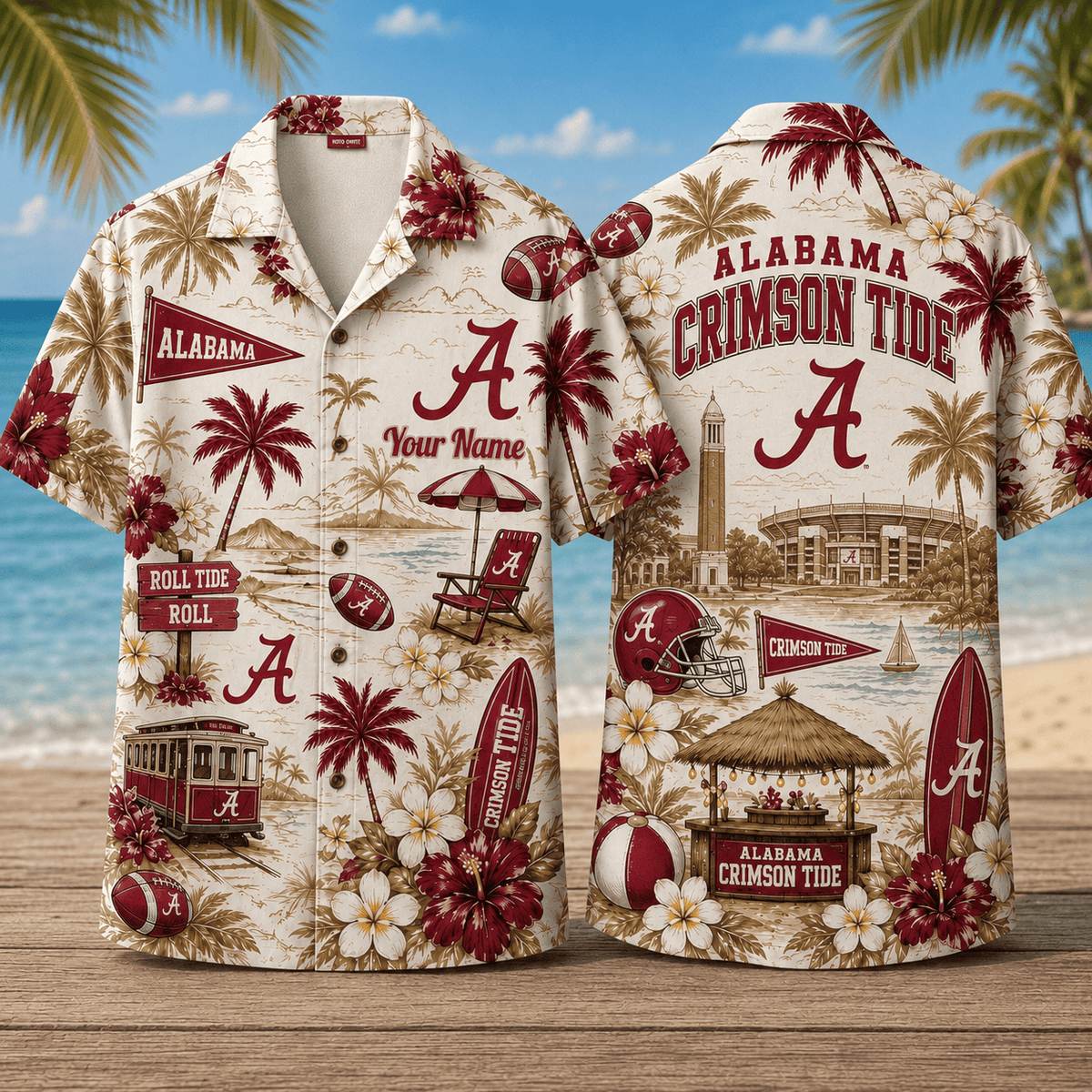 Alabama Crimson Tide TDNCAACY01 NFL Personalized Hawaiian Shirt for Football Lovers