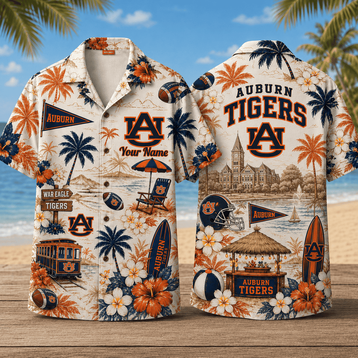 Auburn Tigers TDNCAACY01 NFL Personalized Hawaiian Shirt for Football Lovers