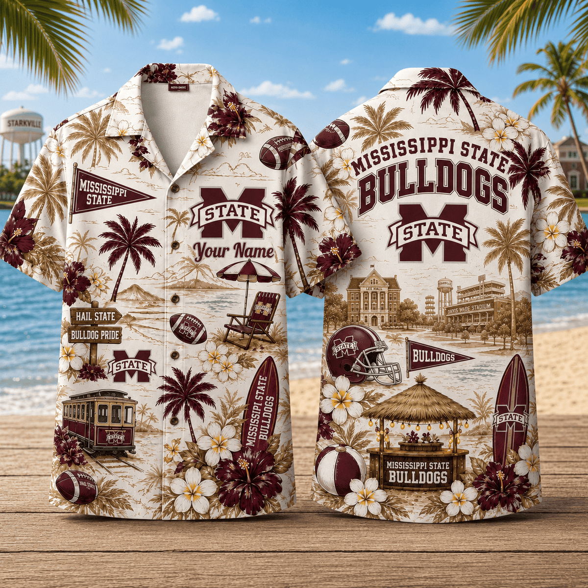 Mississippi State Bulldogs TDNCAACY01 NFL Personalized Hawaiian Shirt for Football Lovers