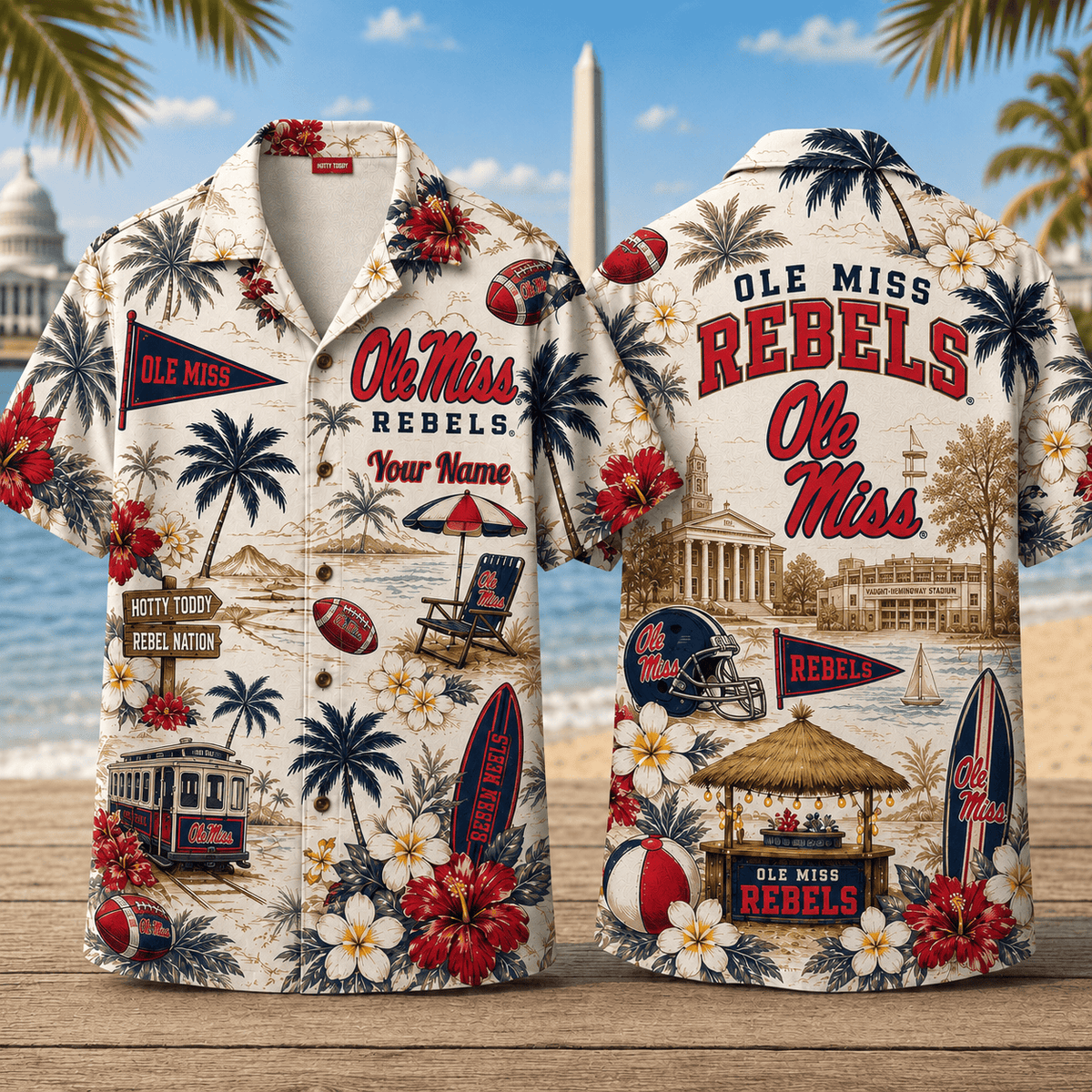 Ole Miss Rebels TDNCAACY01 NFL Personalized Hawaiian Shirt for Football Lovers
