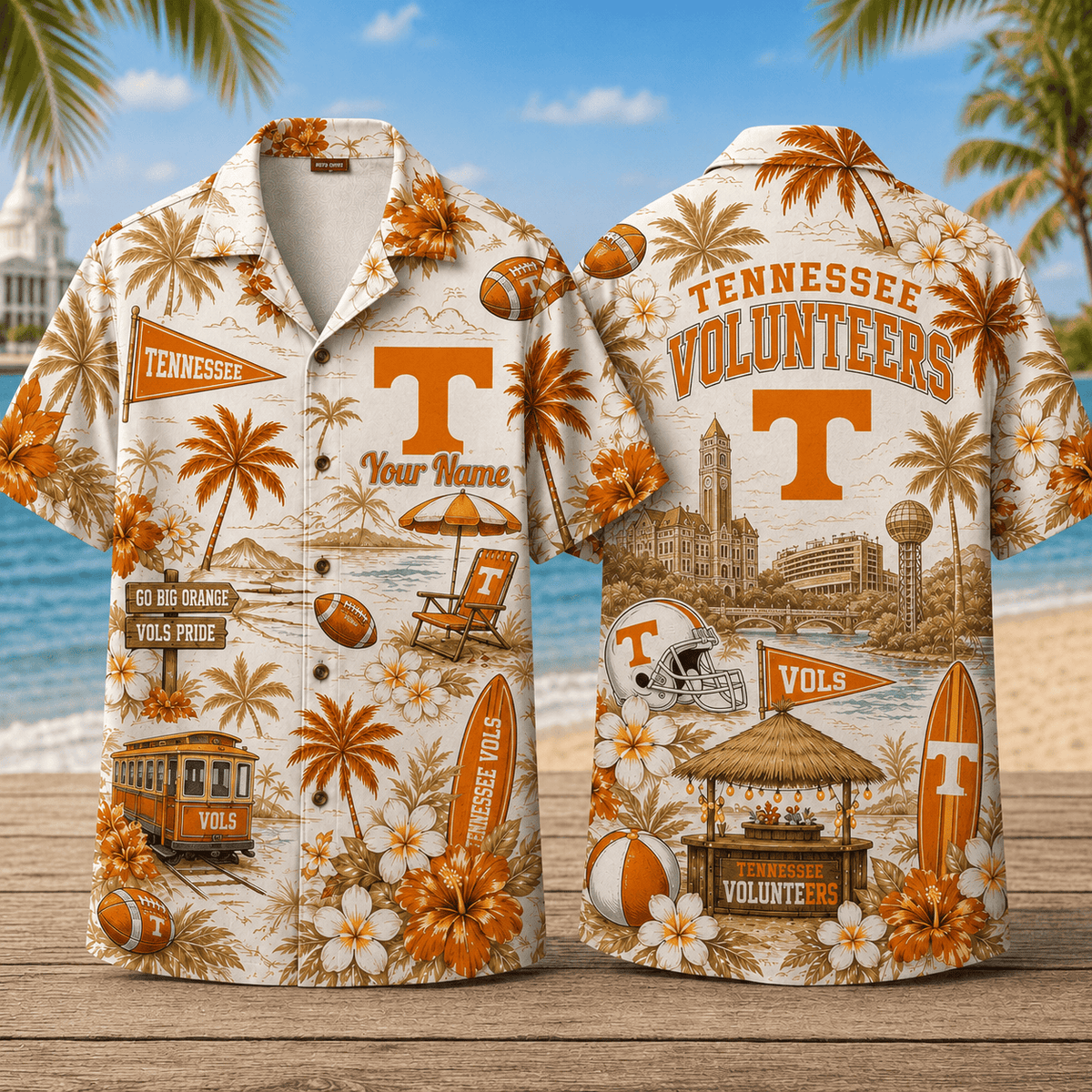 Tennessee Volunteers TDNCAACY01 NFL Personalized Hawaiian Shirt for Football Lovers
