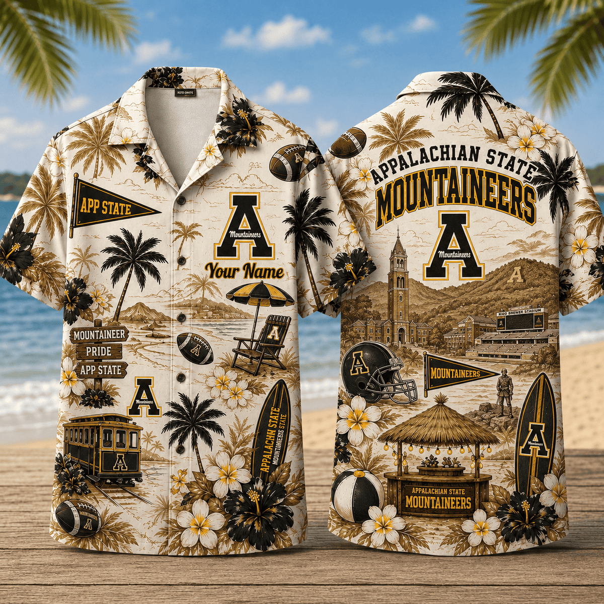 Appalachian State Mountaineers TDNCAACY01 NFL Personalized Hawaiian Shirt for Football Lovers