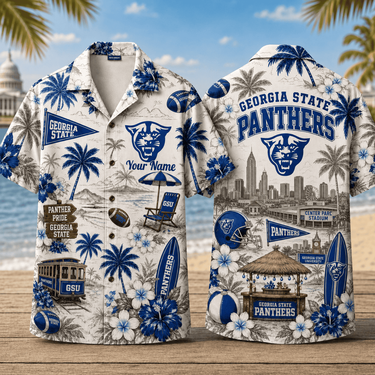 Georgia State Panthers TDNCAACY01 NFL Personalized Hawaiian Shirt for Football Lovers