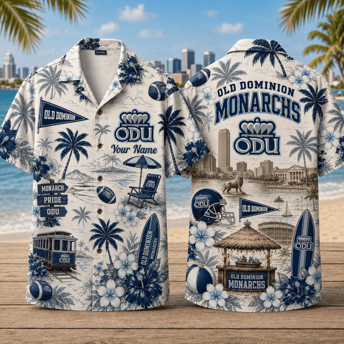 Old Dominion Monarchs TDNCAACY01 NFL Personalized Hawaiian Shirt for Football Lovers