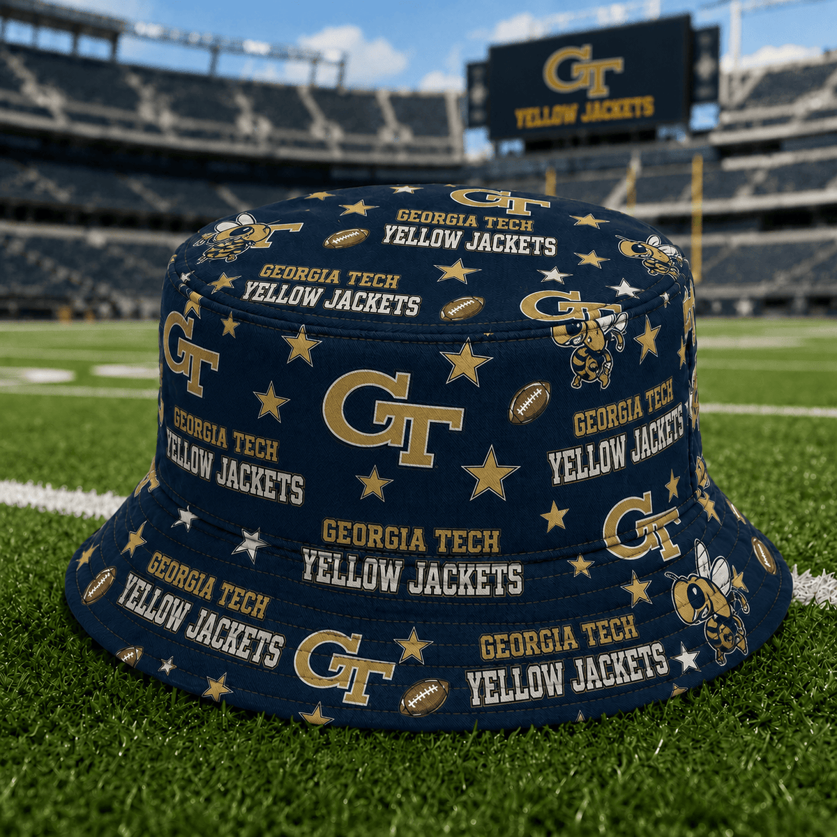 Georgia Tech Yellow Jackets PLNCAAYAP01 NCAA Personalized Bucket Hat
