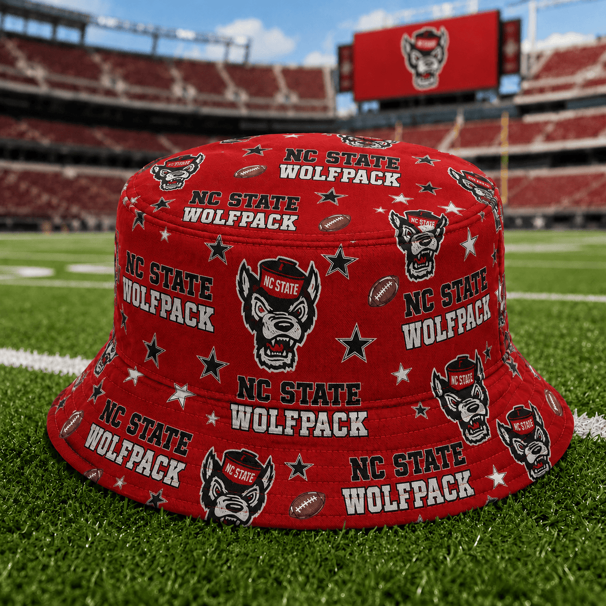 NC State Wolfpack PLNCAAYAP01 NCAA Personalized Bucket Hat