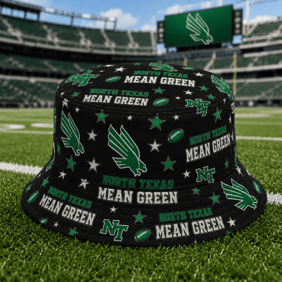 North Texas Mean Green PLNCAAYAP01 NCAA Personalized Bucket Hat