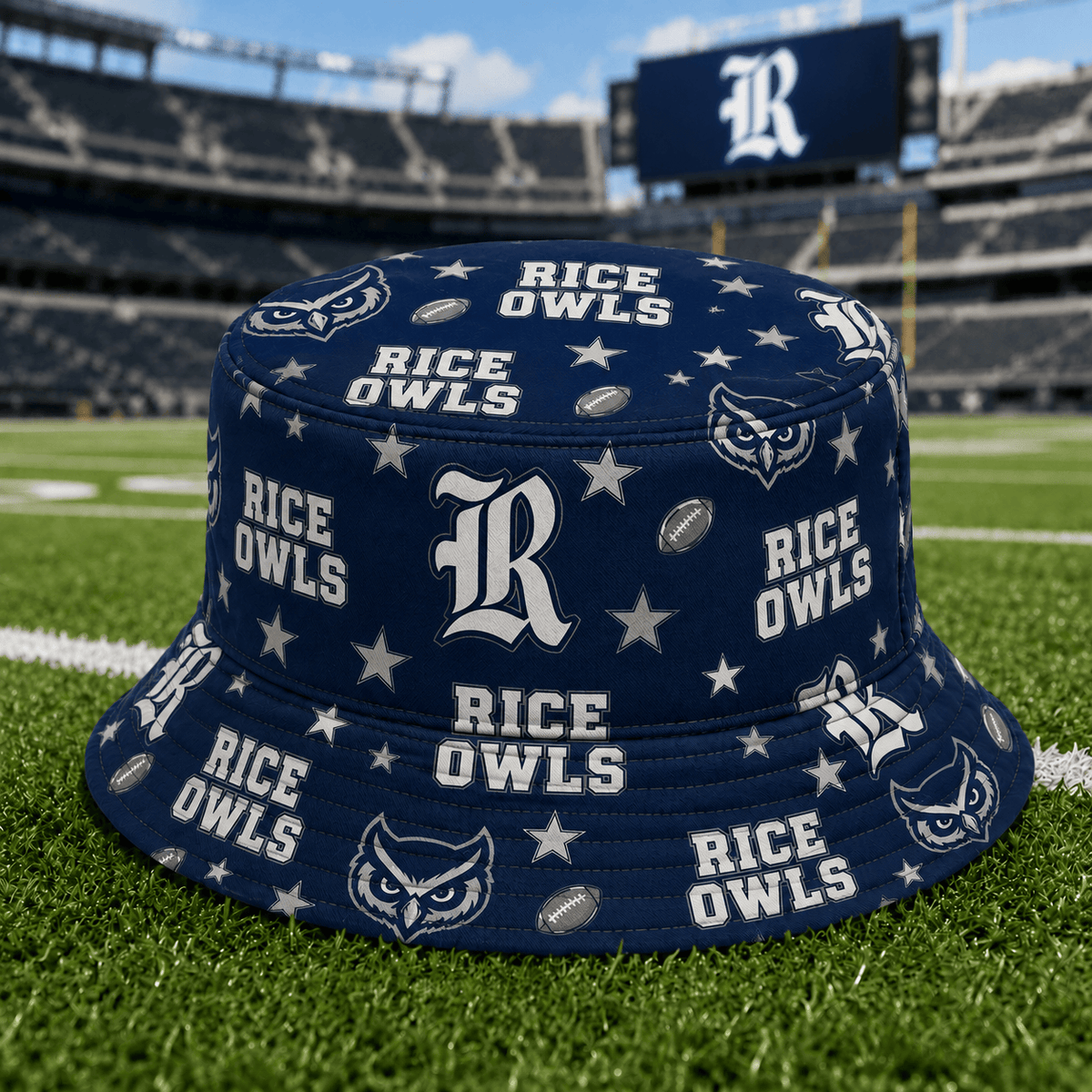 Rice Owls PLNCAAYAP01 NCAA Personalized Bucket Hat