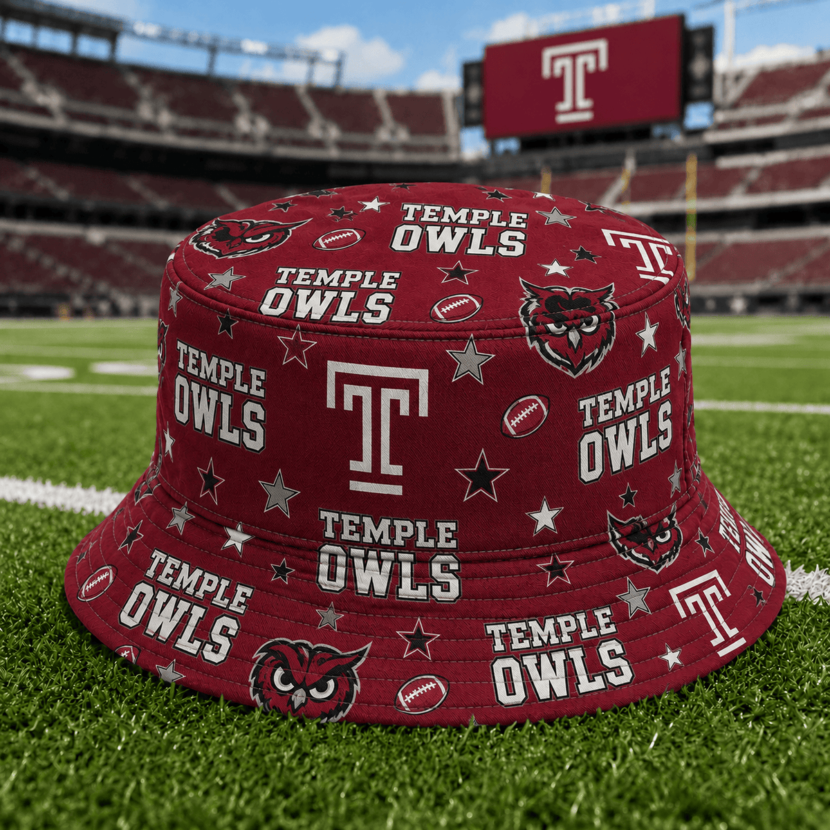 Temple Owls PLNCAAYAP01 NCAA Personalized Bucket Hat