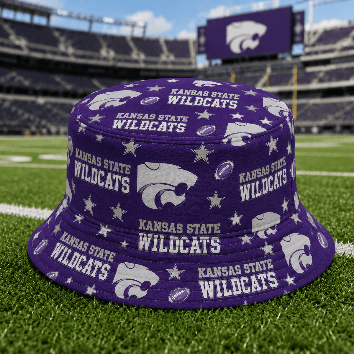 Kansas State Wildcats PLNCAAYAP01 NCAA Personalized Bucket Hat