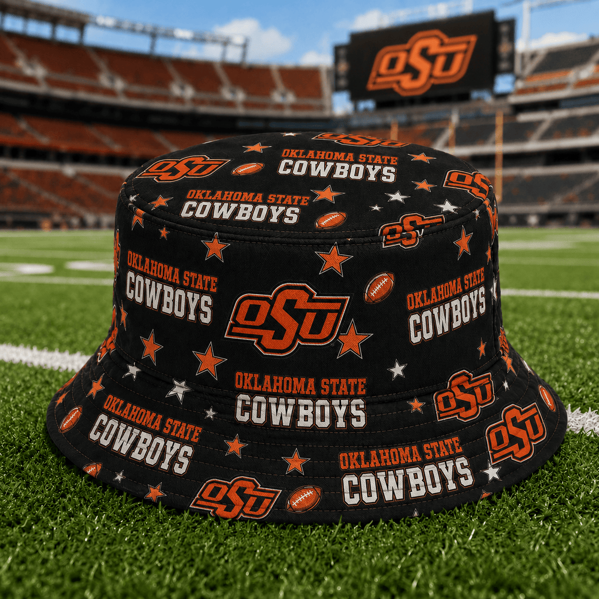 Oklahoma State Cowboys PLNCAAYAP01 NCAA Personalized Bucket Hat