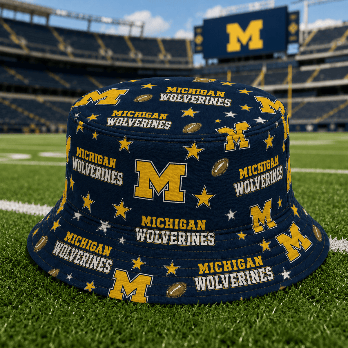 Michigan Wolverines PLNCAAYAP01 NCAA Personalized Bucket Hat