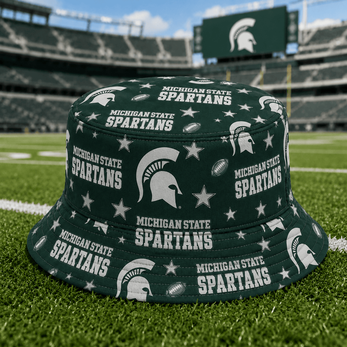Michigan State Spartans PLNCAAYAP01 NCAA Personalized Bucket Hat