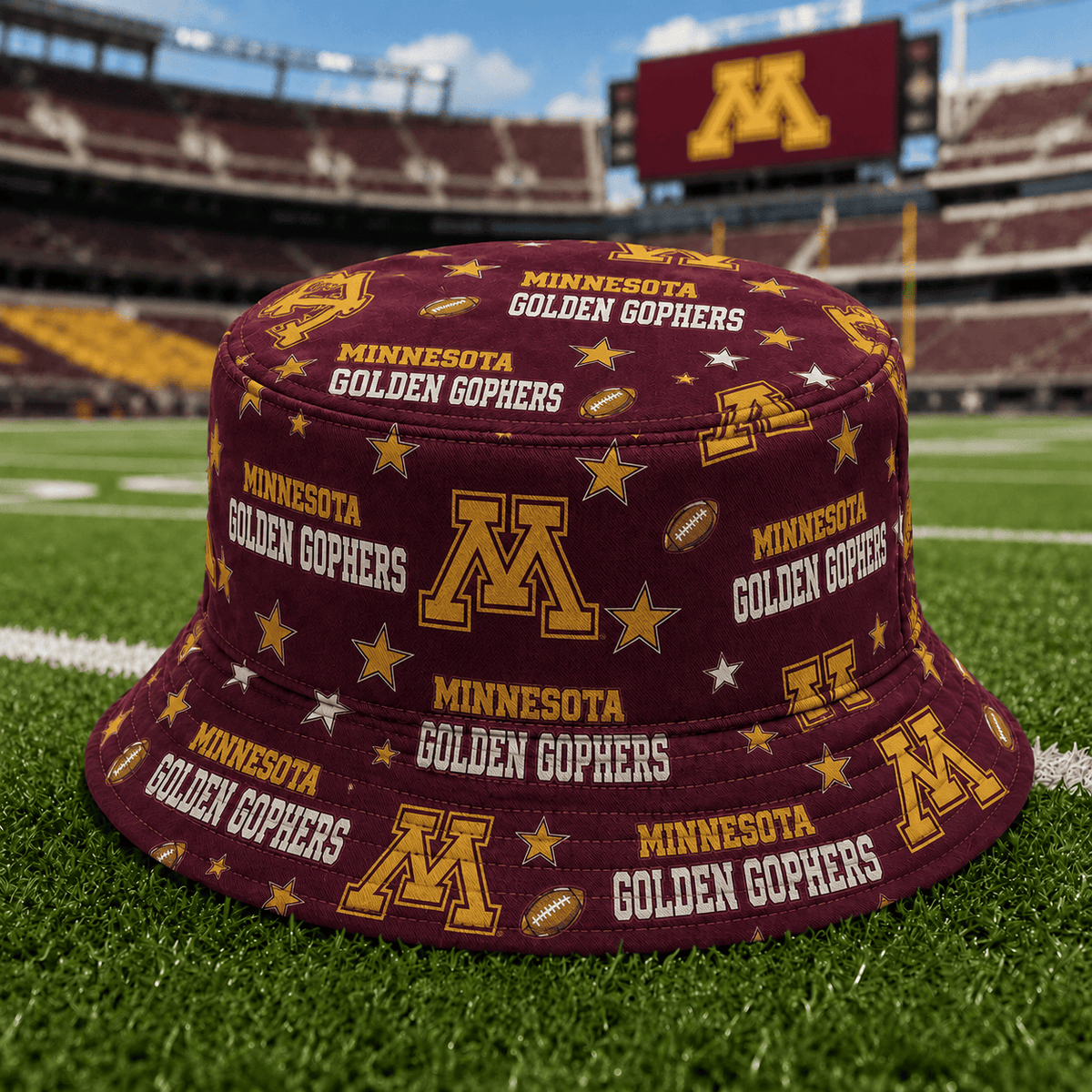 Minnesota Golden Gophers PLNCAAYAP01 NCAA Personalized Bucket Hat