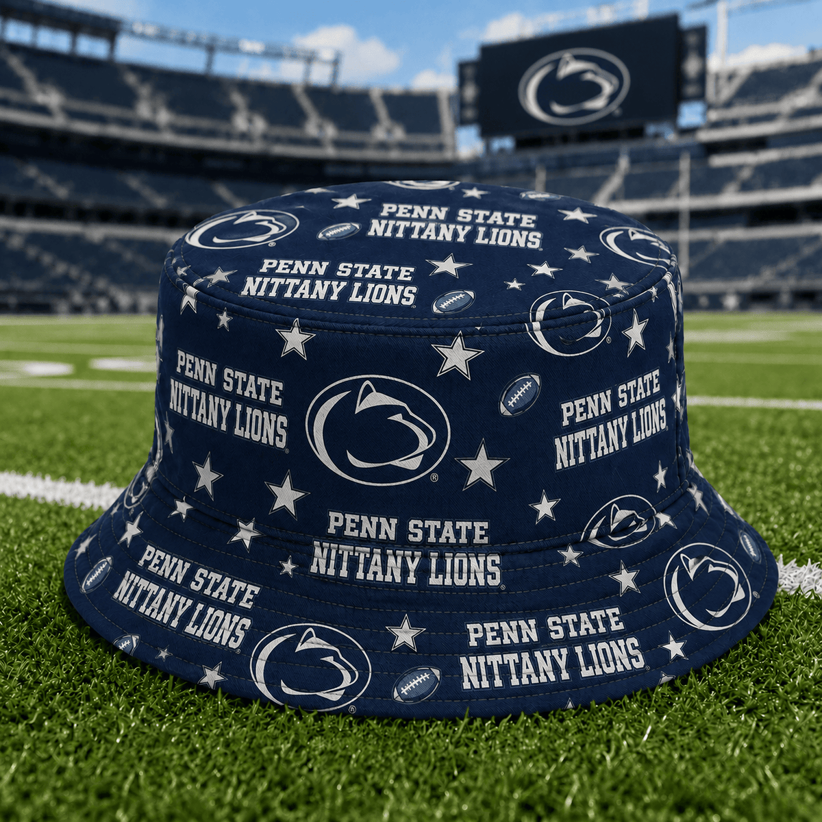 Penn State Nittany Lions PLNCAAYAP01 NCAA Personalized Bucket Hat