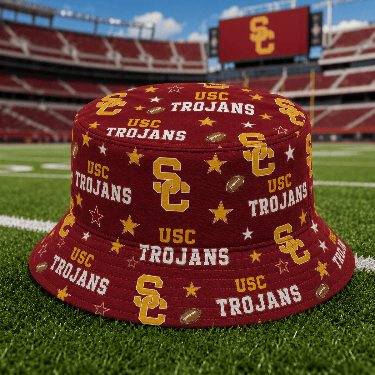 USC Trojans PLNCAAYAP01 NCAA Personalized Bucket Hat