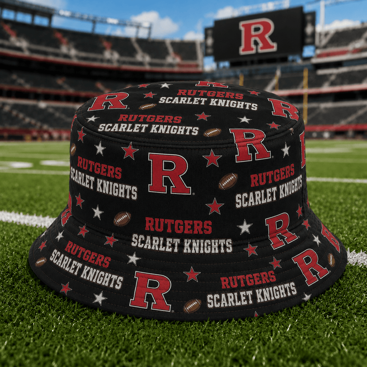 Rutgers Scarlet Knights PLNCAAYAP01 NCAA Personalized Bucket Hat