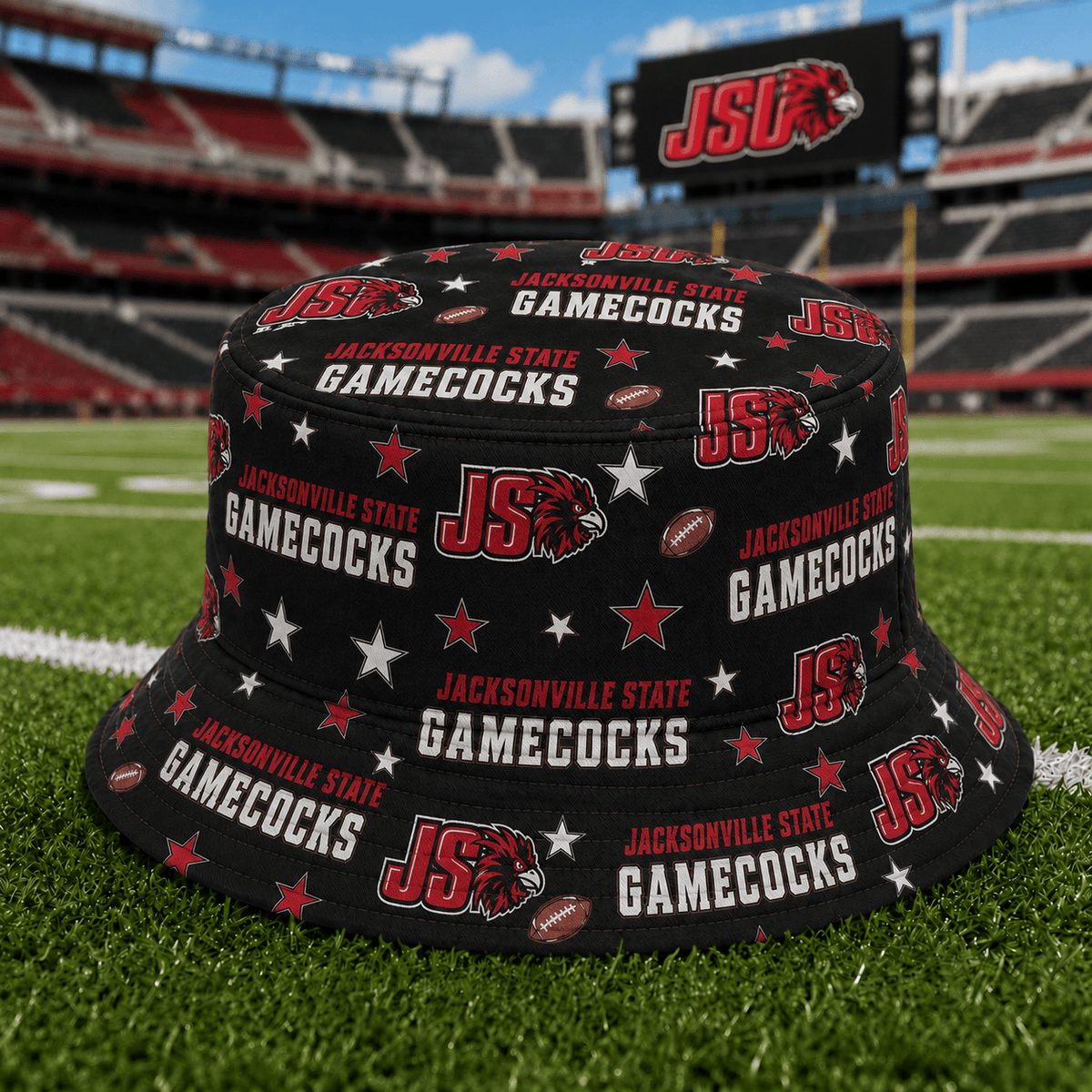Jacksonville State Gamecocks PLNCAAYAP01 NCAA Personalized Bucket Hat