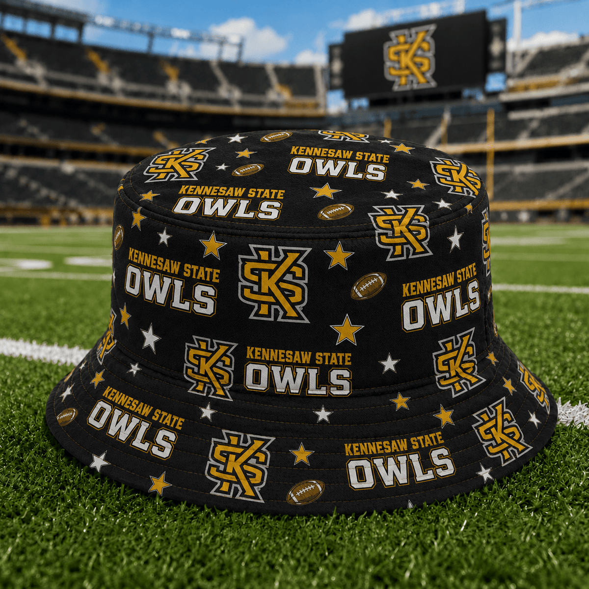 Kennesaw State Owls PLNCAAYAP01 NCAA Personalized Bucket Hat