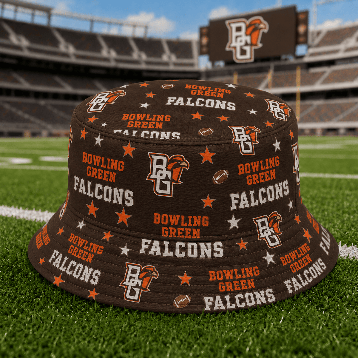 Bowling Green Falcons PLNCAAYAP01 NCAA Personalized Bucket Hat