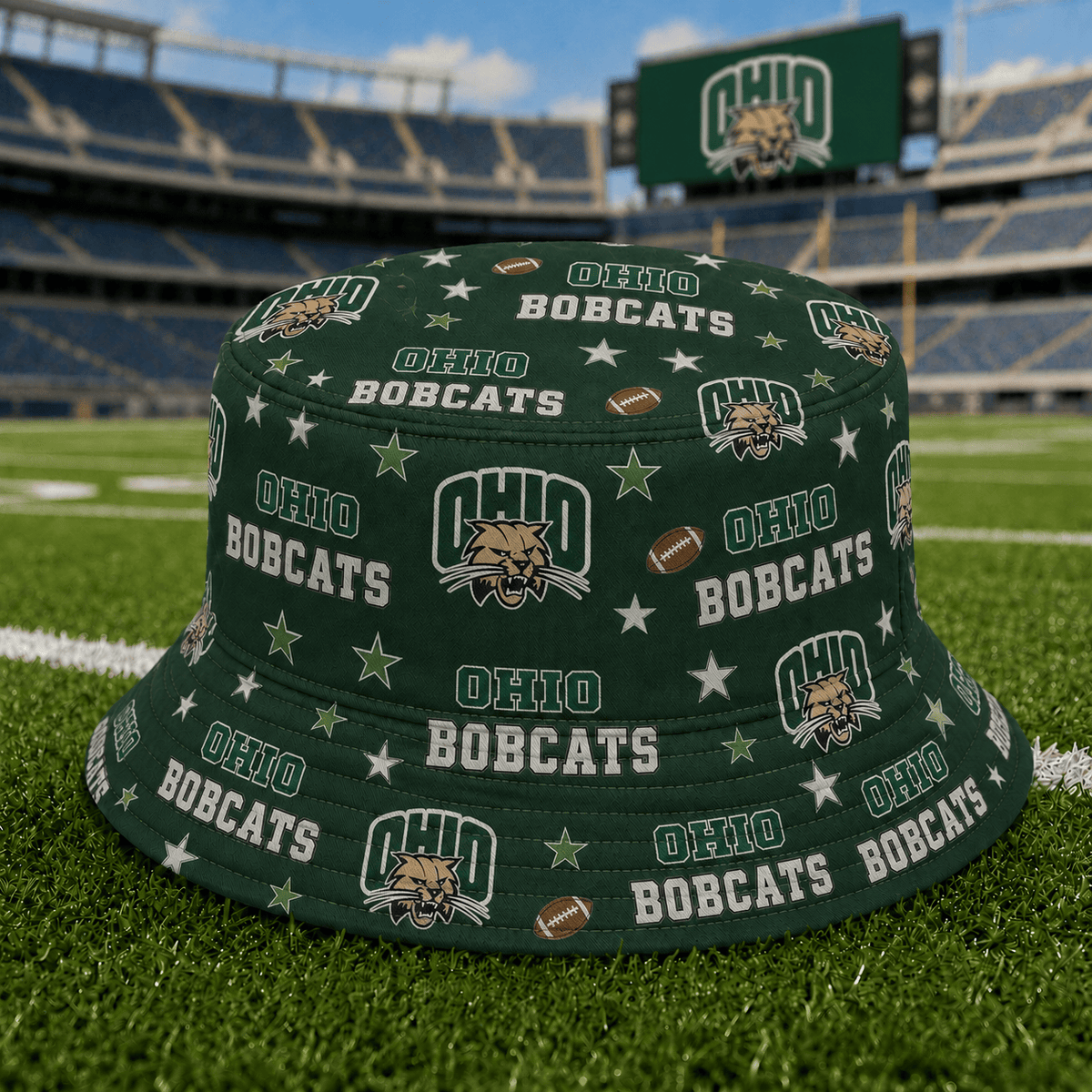 Ohio Bobcats PLNCAAYAP01 NCAA Personalized Bucket Hat